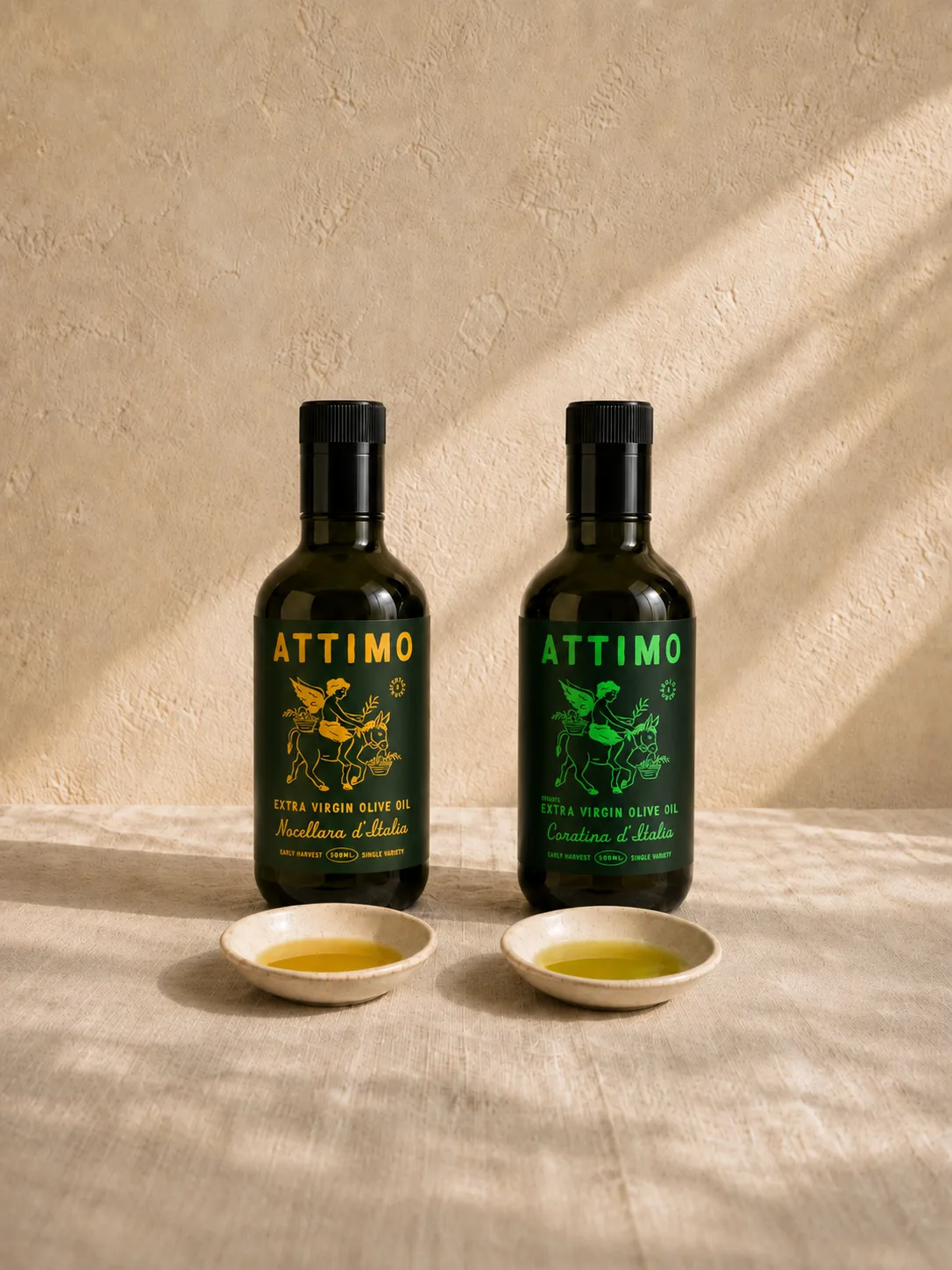ATTIMO Coratina and Nocellara single-variety olive oils